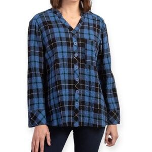 HABITAT NWT PATTERN PLAY SPLIT MANDARIN SHIRT size XL‎ - Skyline- Style 75830